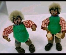 Peter MECKI Steiff Hedgehog Figures Lot Of 2 Vintage Rare