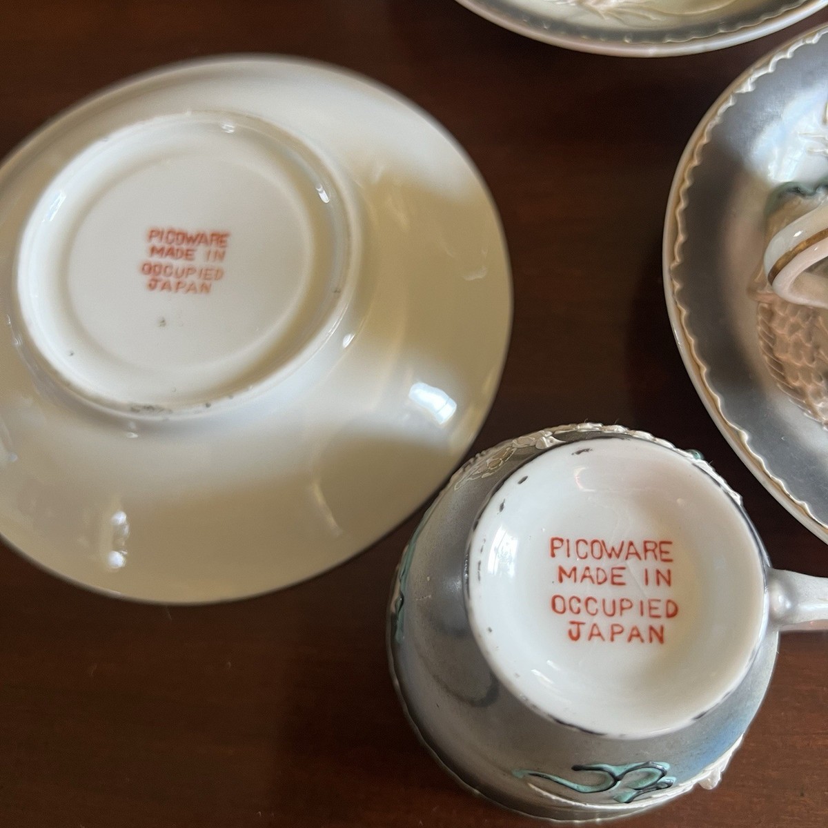 Vintage 1950s Japanese Moriage Dragon Tea Set Picoware China Japan