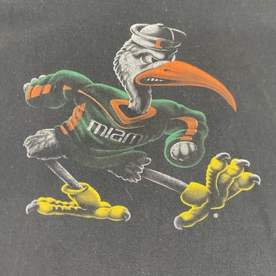 Miami Hurricanes Shirt Mens 2XL Black NCAA Football Fanatics Sebastian Ibis
