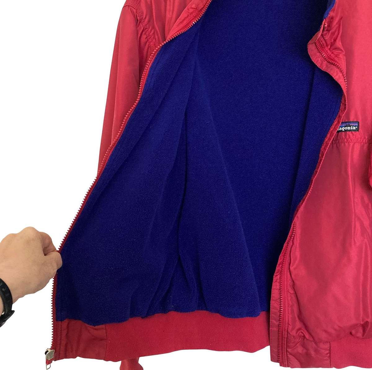 Vintage PATAGONIA Shelled Synchilla Fleece Lined Jacket Mens S Zip
