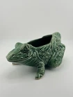 Vintage McCoy USA Green Frog Planter Pottery Ceramic Figural Planter Mid Century