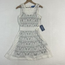 Simply Vera Wang Womens S Sleeveless Crochet Knit Dress Cotton Blend Slip NWT