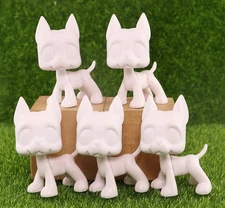 5Pcs LPS White Great Dane Base Model Pure Sample Dog Puppy Paint Toy by Yourself