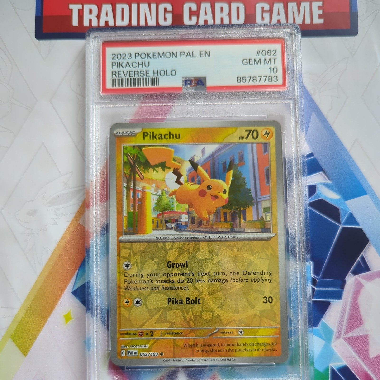 Pikachu - 062/193 - Reverse Holo - Paldea Evolved - PSA 10 - Pokemon - low pop