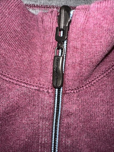 Tommy Bahama maglione reversibile 1/4 zip uomo XL grigio bordeaux cotone pullover - Foto 4 di 6