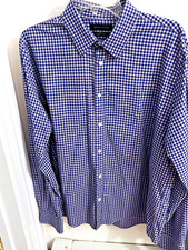 Tommy Hilfinger XL Shirt Checked Button Slim Fit Stretch Th Tech Casual Men's