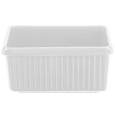 TableCraft CW1530W Cold 3 qt. Aluminum Rectangle Serving Bowl - White