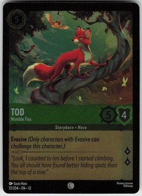 Tod - Nimble Fox 72/204 Common Wilds Unknown Lorcana Cold Foil Near Mint