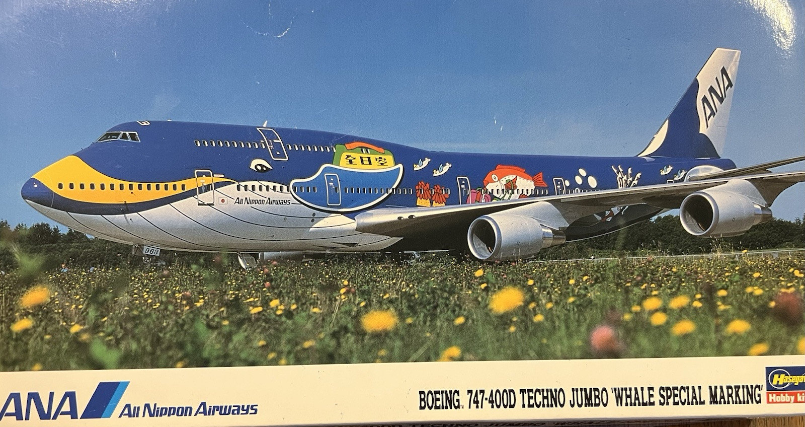 1:200 ANA ALL NIPPON 747-400D TECHNO JUMBO WHALE HASEGAWA MODEL