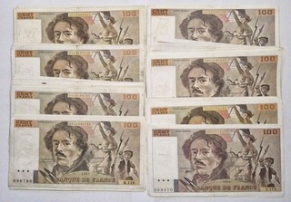 100 Billets 100 Francs Delacroix Différentes Dates