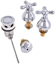 LIBERTY 306 Rubinetto Batteria Bidet lavabo 3 fori con maniglie a Croce Bagno