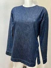 STELLA MCCARTNEY Blue Pinstripe Denim Top Tunic Size IT 40 Long Sleeve Italy
