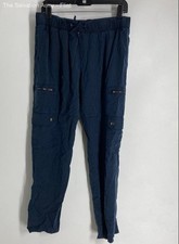 Banana Republic Womens Blue Drawstring Straight Leg Cargo Pants Size Medium