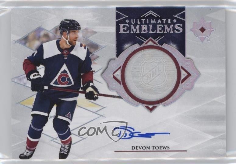 2023-24 Upper Deck Ultimate Collection Emblems Devon Toews #UE-DT Auto 1m2e