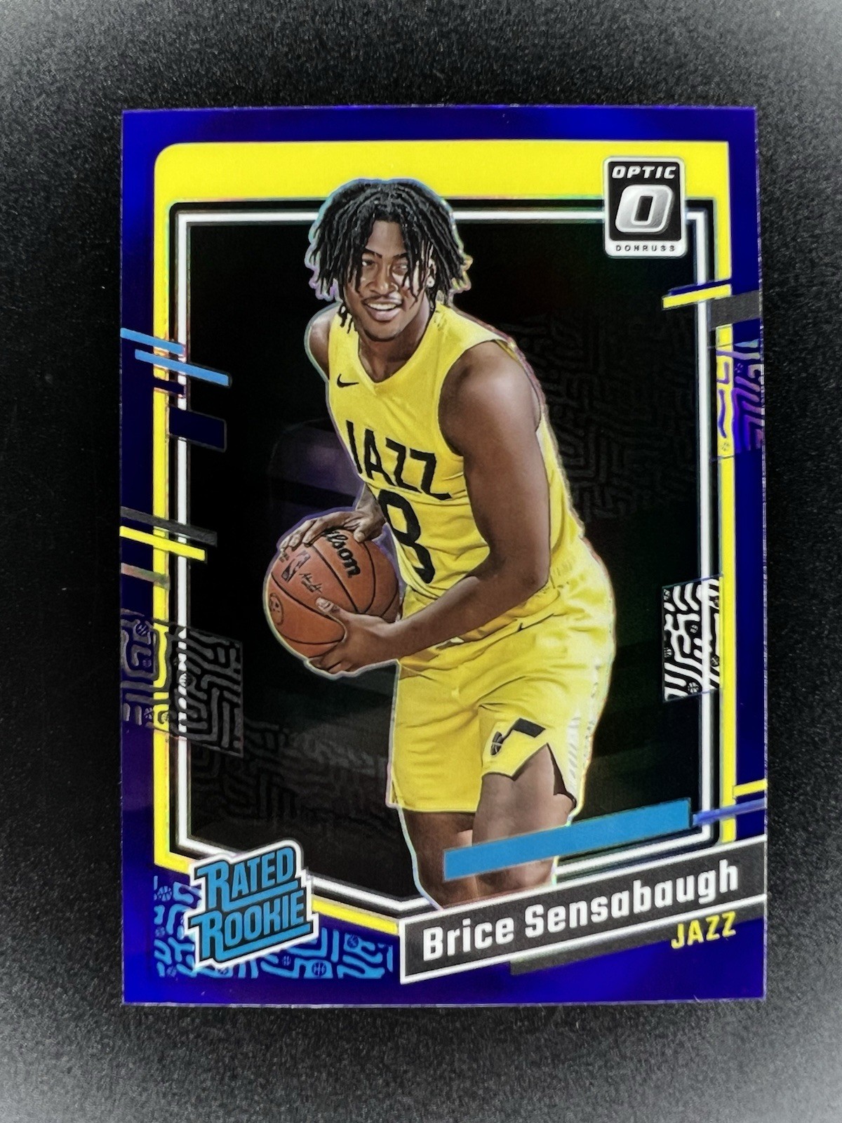 2023-24 Donruss Optic #209 Brice Sensabaugh Rated Rookie Purple Prizm Jazz RC