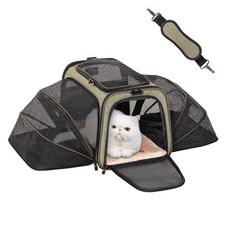 Expandable Cat Dog Carrier Airline Approved, 17" L x 11" W x 11" H Soft-Sided...