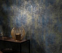 Eur 3,75/Qm /Vliestapete Erismann Elle Decoration 10438-08 Betonoptik Dunkelblau