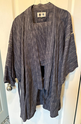 Jinbei Shijira-ori Mens Jimbei Top & Bottom Set Summer Cotton Kimono Kairo