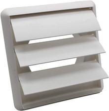 Kair White 100Mm Gravity Wall Vent Grille - 99.5Mm / 4 Inch round Rear Spigot...