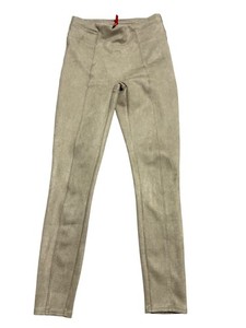 Spanx Pants Womens Small Tan Faux Suede Leggings Pull On High Rise Shaping