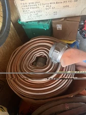 Decommissioned Fire Hose Approx 50ft to 100ft Long 7” Wide w/Action 4NH Coupling
