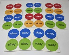 100 count 4-Color Yellow Red Green Blue Round eBay-Branded Sticker 3” x 3”
