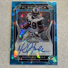2021 Panini Prizm “Flashback” MARSHALL FAULK Auto BLUE ICE Autograph #’D 30/99