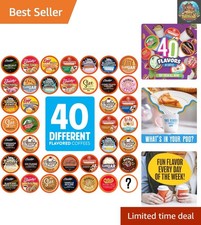Flavored Coffee Pods Compatible with Keurig K Cup Brewers, Assorted Variety P...