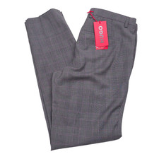 Image of Hugo Boss Hesten 232x Wool Suit Pants Mens 32R Extra Slim Gray & Lavender Plaid
