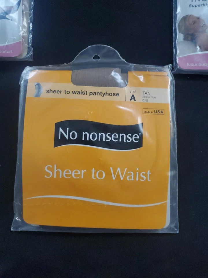 3 pares de pantimedias No Nonsense Premium Control tostadas negras beige talla A nuevas ** Foto 4 de 4