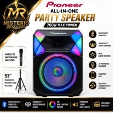 Pioneer PSX615 700W 15" Bluetooth Party Speaker RGB LED Auracast Mic Stand