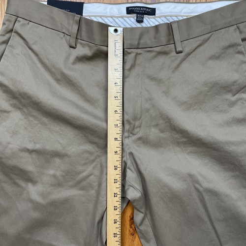 Banana Republic Aiden Chino Hose Herren 36 x 30 schmale Passform flache Vorderseite gerade braun - Bild 5 von 17
