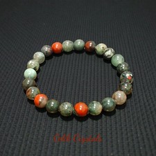 African Bloodstone Jasper Bracelet 8mm Natural Stones Stretches Unisex