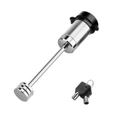 Trailer Tongue Coupler Lock 1/4" Dia, 3-1/2" Span, Trailer Lock 1 Pack Chrome