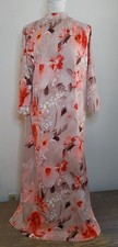 Vintage 60s 70s Maxi Hostess Dress MuuMuu Kaftan Mademoiselle Made USA Talon M/L
