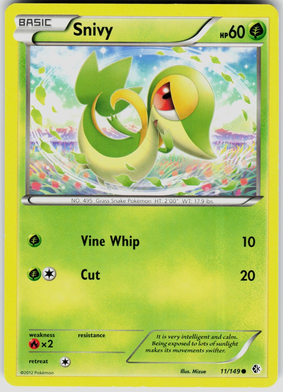 Snivy 11/149 Common Boundaries Crossed Pokemon Near Mint