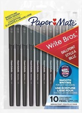 Paper Mate Write Bros Ballpoint Pens, Medium 10 Count Pack of 1 , Black