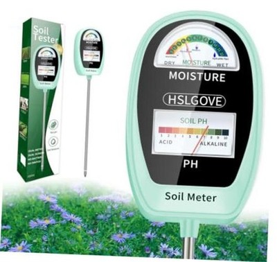 Soil Test Kit, 2-in-1 Soil Moisture Meter/Soil PH Meter, Dual Screen SoftGreen