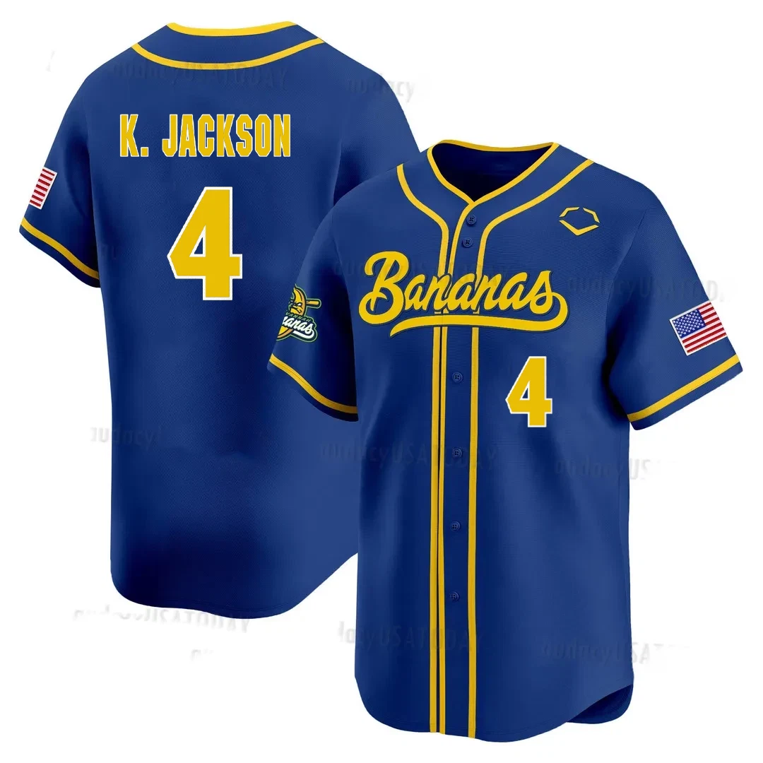 Savannah Bananas K Jackson 4 Baseball Jersey Shirt All Sizes BO1908
