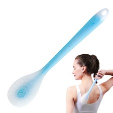 15" Long Handle Back Lotion Applicator for Women, Blue Silicone, Non-Absorbent