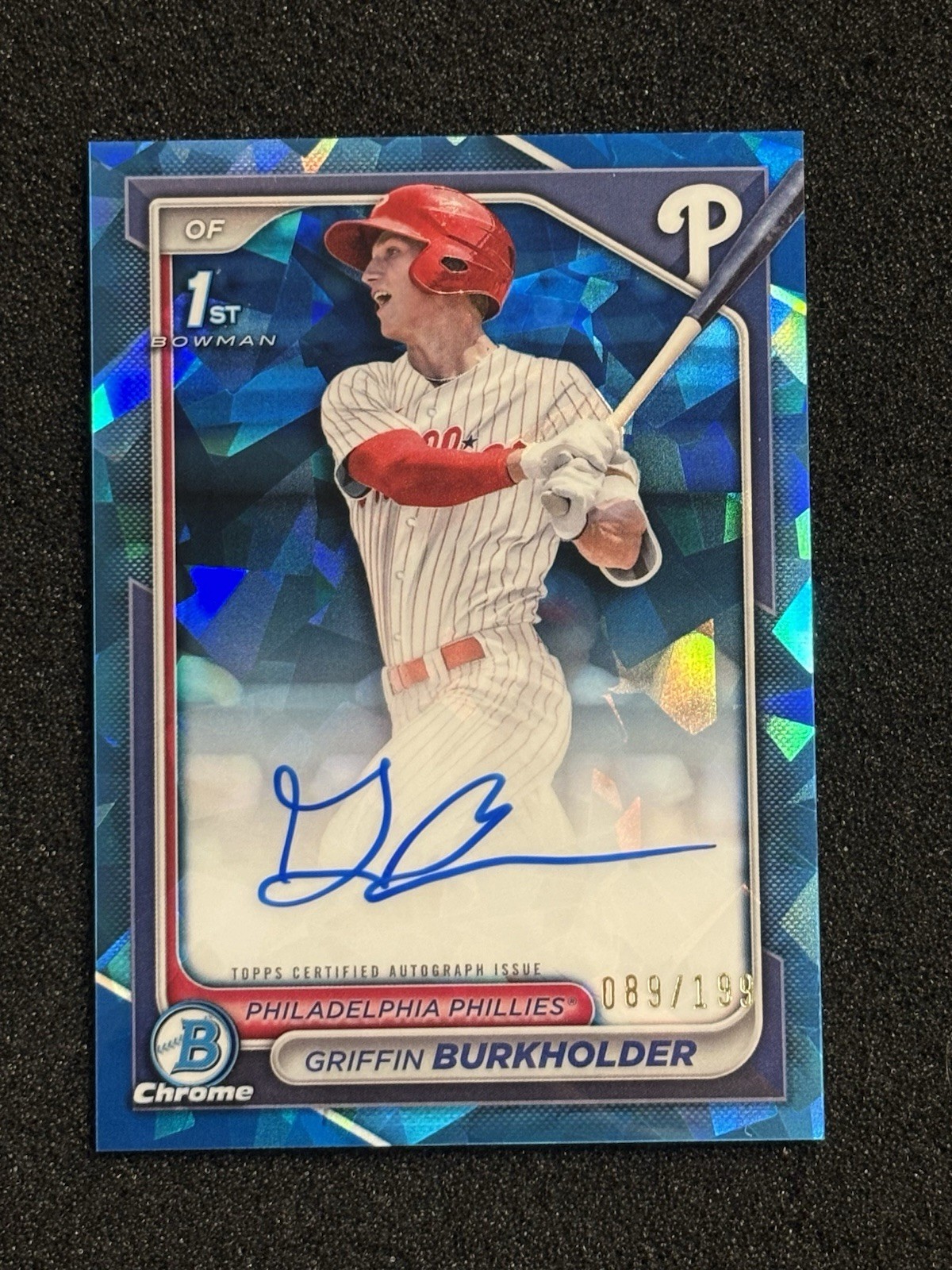2024 Bowman Chrome Sapphire Griffin Burkholder 1st Auto #89/199!