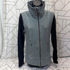 Lululemon Full Zip Stripe Jacket Mint Black Funnel Neck Track Top Womens Size 4