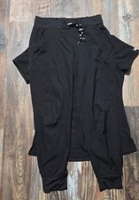 Med Couture Insight Scrubs Set Womens Extra Small XS Petite Black Top Joggers