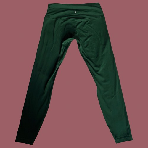 Leggings Lululemon donna taglia 12 allineati pantaloni vita alta Everglade verde 28" cuciture interne - Foto 2 di 9