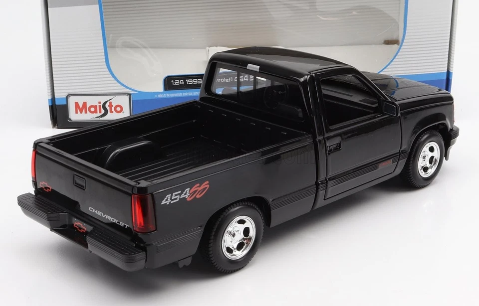 MODELLINO FURGONE STATICO MAISTO CHEVROLET 454 SS PICK-UP 1993 NERO SCALA 1/24 - Immagine 2 di 4
