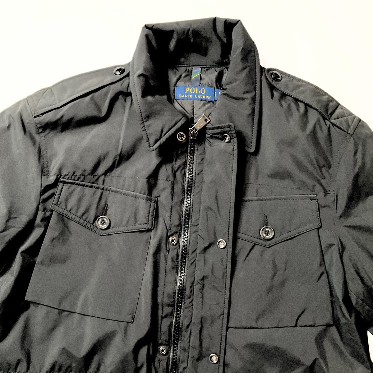 Polo Ralph Lauren Black Oxford Field Jacket Men SZ L Collegiate