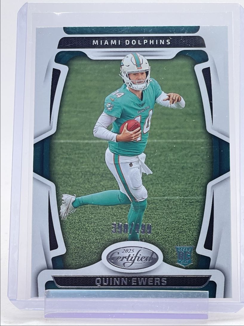 QUINN EWERS 2025 CERTIFIED FOOTBALL ROOKIE DOLPHINS #111 RC /499 Q0154