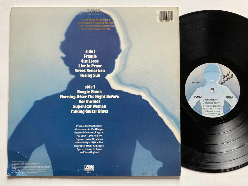 Paul Rodgers – Cut Loose LP - 1983 - EX/VG+ - Image 2 of 2