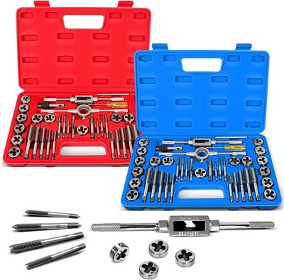 80PCS Metric Tap and Die Set M3-M12 Thread Repair Kit w/ Case