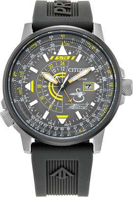 Men's Eco-Drive Promaster Nighthawk Dual Time Watch with Black Strap